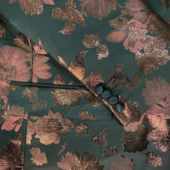 INC Special Event Blazer Red Jacquard Floral Metallic $189 2XLT Big and Tall - Picture 8 of 10